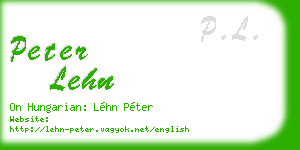 peter lehn business card